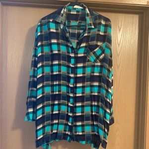 Blue Plaid Button Down